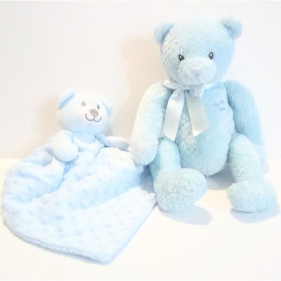 Baby Gund My First Teddy Bear with New Beginnings Baby Blue Teddy Bear Lovey - Picture 1 of 8